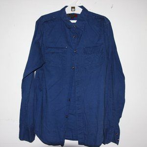 Guess Blue Button Up Casual Dress Shirt